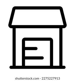 plantilla de diseño vectorial de icono de línea de garaje e ilustración