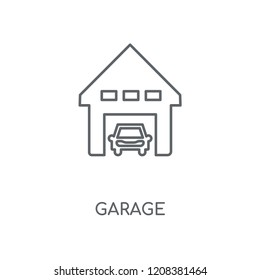 Garage linear icon. Garage concept stroke symbol design. Thin graphic elements vector illustration, outline pattern on a white background, eps 10.