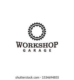 Garage logo gear element automotive modern technology engine technical transportation