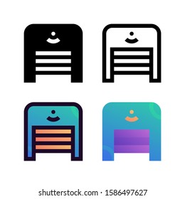 Garage logo icon design in four style. Line, Glyph, Flat Gradient and Color Line style