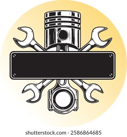 Garage logo piston black shadow
