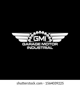 Garage logo with piston element automotive spare part car motorcycle shop business modern simple minimalist design workshop