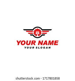 Garage logo with piston element automotive spare part car motorcycle shop business modern simple minimalist design workshop