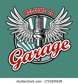 garage mascot logo  design otomotif