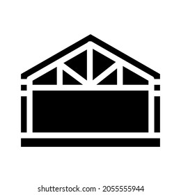 garage metal frame glyph icon vector. garage metal frame sign. isolated contour symbol black illustration