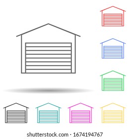 garage multi color style icon. Simple thin line, outline vector of web icons for ui and ux, website or mobile application