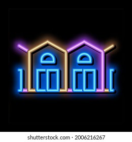 garage network neon light sign vector. Glowing bright icon garage network sign. transparent symbol illustration