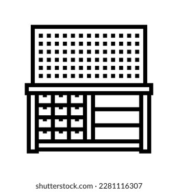 garage organizer tool line icon vector. garage organizer tool sign. isolated contour symbol black illustration