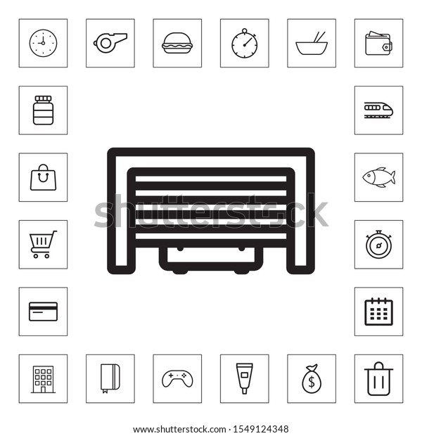 Garage outline icon illustration isolated vector\
sign symbol