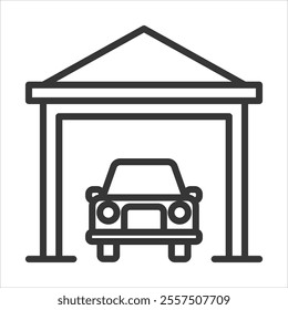 Garage Outline Icon Vector Illustration