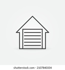 Garage outline vector concept simple icon or design element