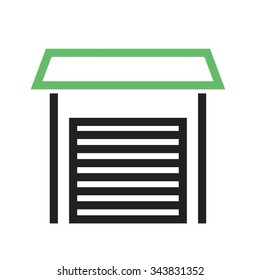 Garage, parking, door icon vector image.Can also be used for housing. Suitable for mobile apps, web apps and print media.
