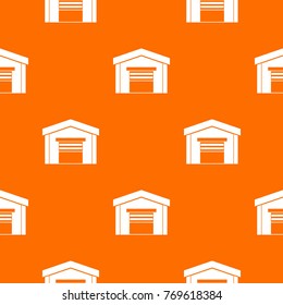 Garage pattern repeat seamless in orange color for any design. Vector geometric illustration