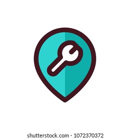 garage pin icon vector