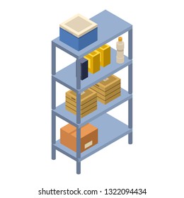 Garage plastic rack icon. Isometric of garage plastic rack vector icon for web design isolated on white background