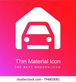 Garage red and pink gradient material white icon minimal design