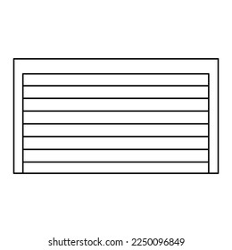 Roller de garaje. Puerta de garaje cerrada. Ilustración de la línea del vector aislada en blanco.