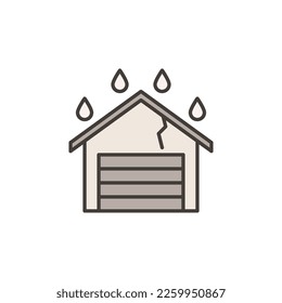 Garage with Roof Leak vector Water Damage concept colored icon or design element