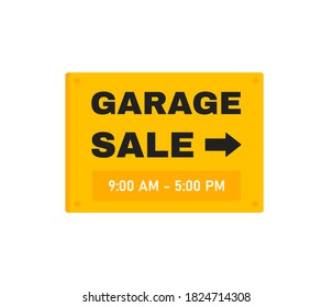 Garage sale geometric banner design. Signs board for sale, promotion and advensering. Vector illustration.