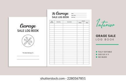 Garage Sale Log Book Kdp Interior Template