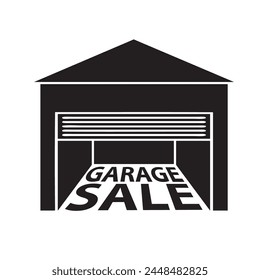 Garage sale with open empty garage