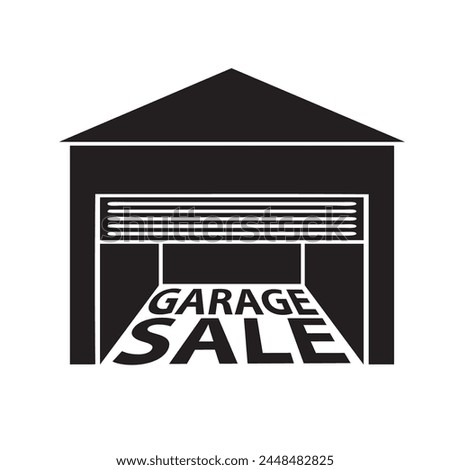 Garage sale with open empty garage