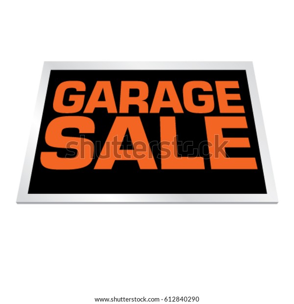 Garage Sale Sign Orange Black Headline Stock Vector Royalty Free