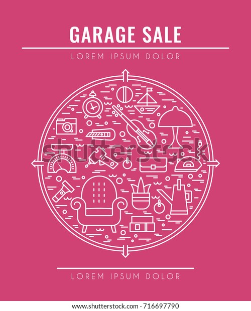 Garage Sale Sign Template Poster Banner Stock Vector Royalty Free