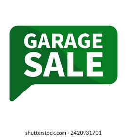 Garage Sale Text In Green Rectangle Shape For Promotion Business Marketing Social Media Information Announcement
