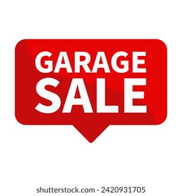 Garage Sale Text In Red Rectangle Shape For Promotion Business Marketing Social Media Information Announcement
