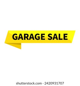 Garage Sale Text In Yellow Rectangle Ribbon Shape For Promotion Business Marketing Social Media Information Announcement
