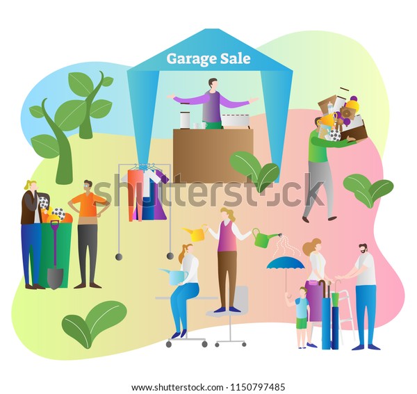 Garage Sale Vector Illustration Store Shop Stock Vector Royalty