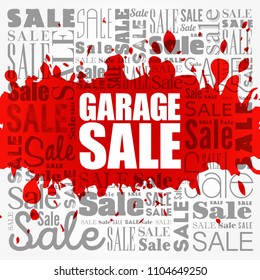 GARAGE SALE word cloud collage, business concept background