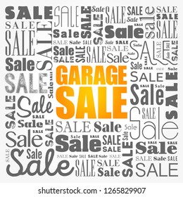 GARAGE SALE word cloud collage, business concept background