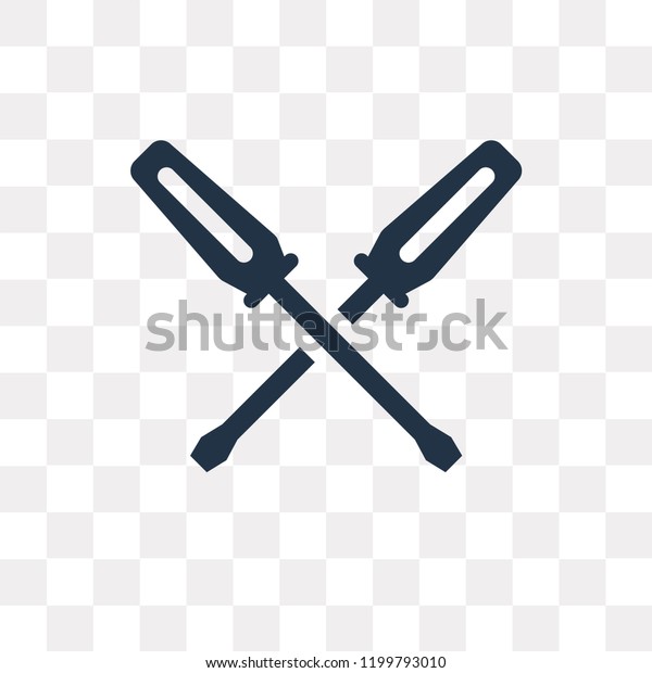 Garage Screwdriver vector icon isolated on\
transparent background, Garage Screwdriver transparency concept can\
be used web and mobile