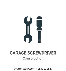 Garage screwdriver vector icon on white background. Flat vector garage screwdriver icon symbol sign from modern tools collection for mobile concept and web apps design.