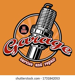 garage service and repair mascot design