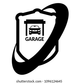 Garage and shield. security garage logo concept