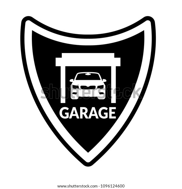 Garage and\
shield. security garage logo\
concept