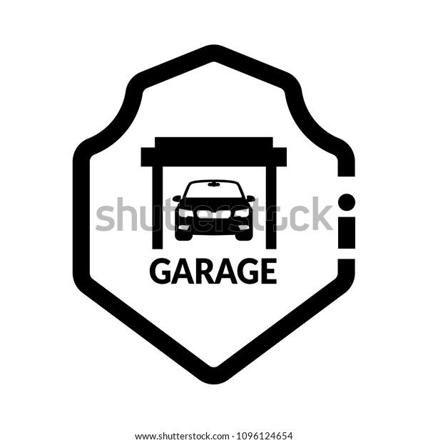 Garage and\
shield. security garage logo\
concept