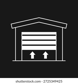 Garaje con el ícono del Vector de la puerta del obturador