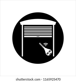 Garage Shutter Icon, Garage Gate Icon Vector Art Illustration