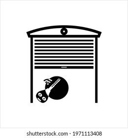 Garage Shutter Icon, Garage Gate Icon Vector Art Illustration