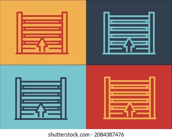 Plantilla de logotipo del obturador de garaje, icono sencillo y plano de la puerta, garaje, obturador