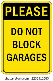 Garage sign and label do not block garage