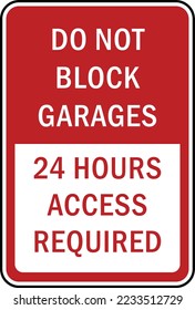Garage sign and label do not block garage