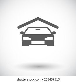 Garage. Single flat icon on white background. Vector illustration.