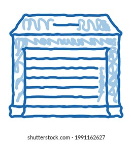 Garage sketch icon vector. Hand drawn blue doodle line art Garage sign. isolated symbol illustration