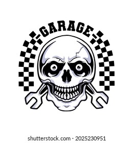 Garage skull logo illustration design