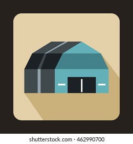 Garage storage icon in flat style with long shadow. Building symbol